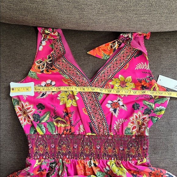 New Eliza J Smocked Waist Midi Dress Size 8 - Picture 12 of 16